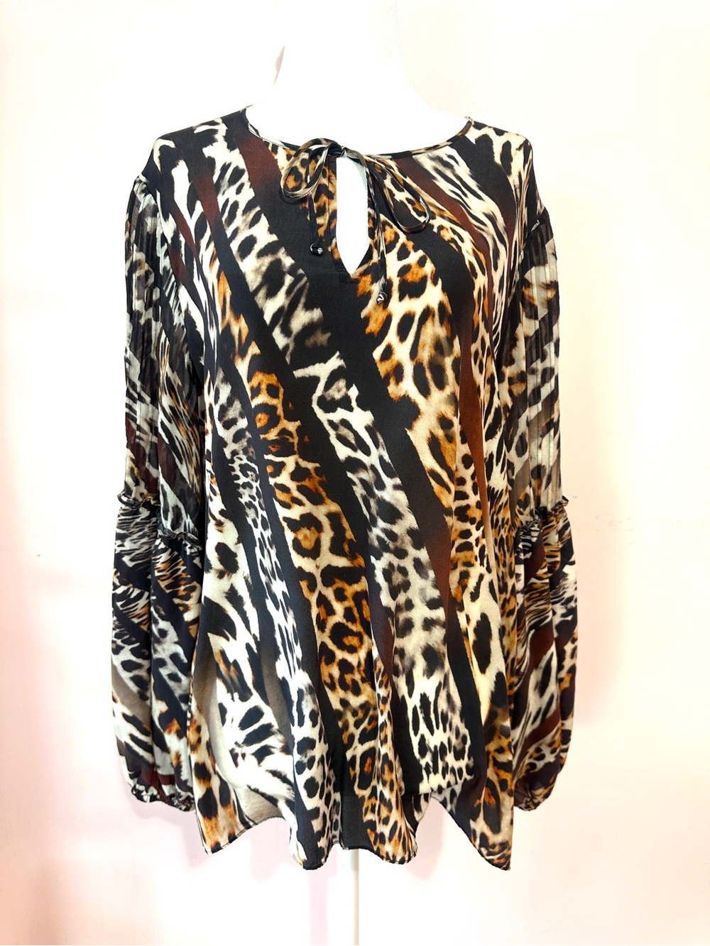 Kobi Halperin Fallon  Animal Print Blouse- 100% Silk